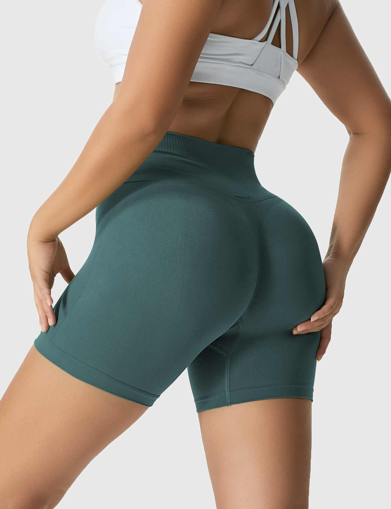 Yeoreo Amplify Nahtlose Shorts Grau Blau