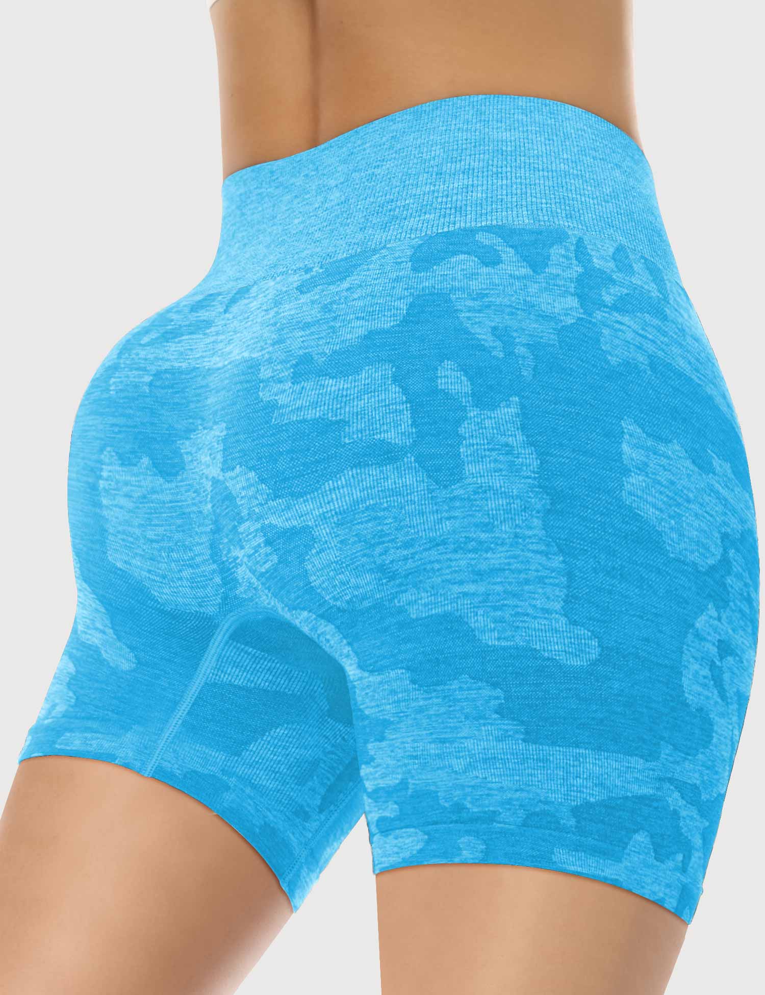 Yeoreo Camo Nahtlose Shorts Hellblau