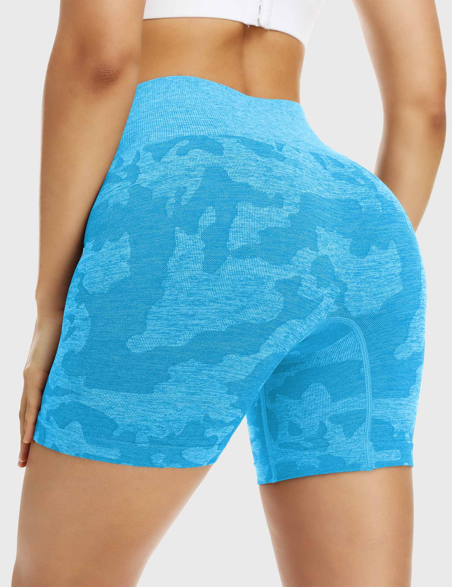 Yeoreo Camo Nahtlose Shorts Hellblau