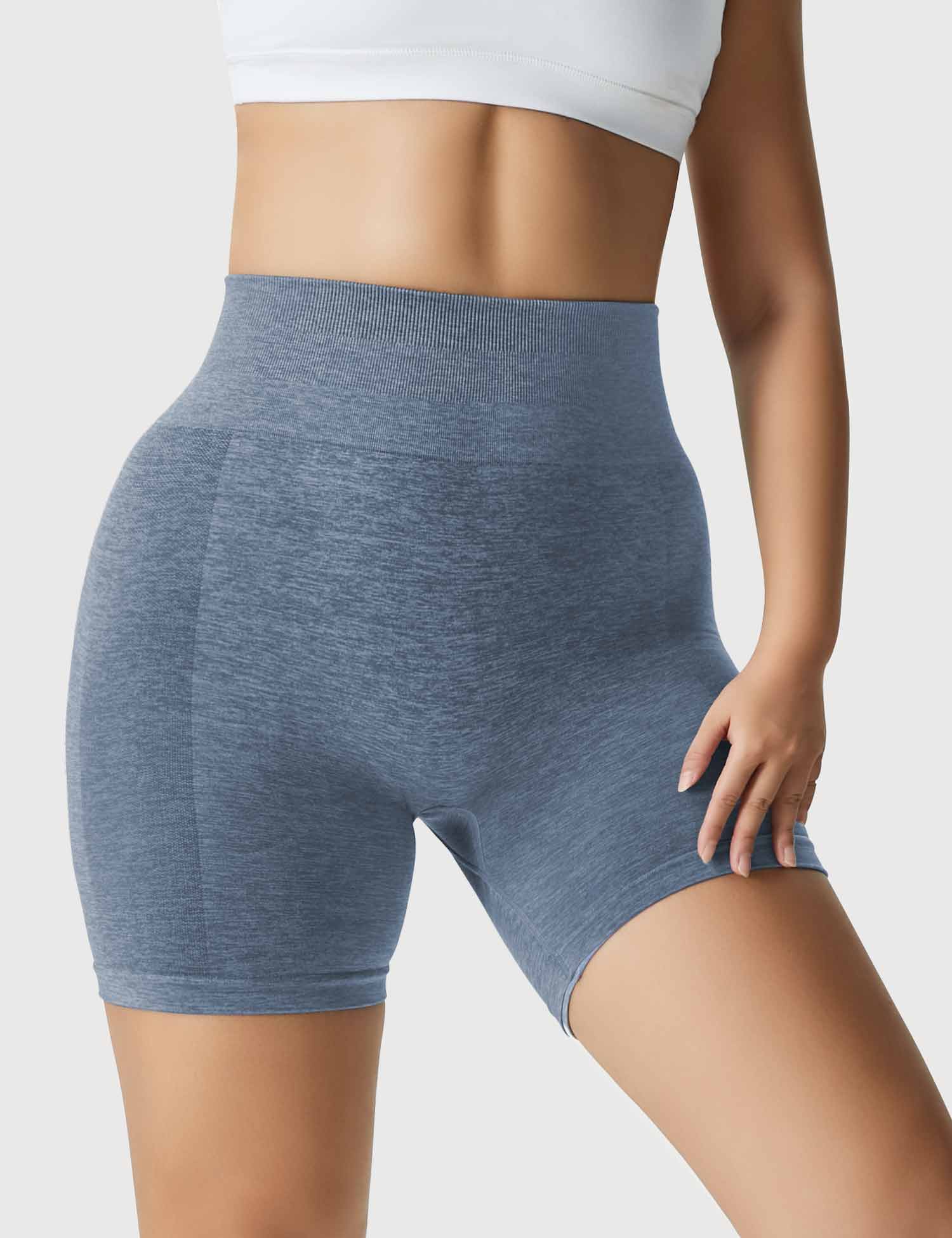 Yeoreo Light Color Elastische Nahtlose Shorts Grau Blau