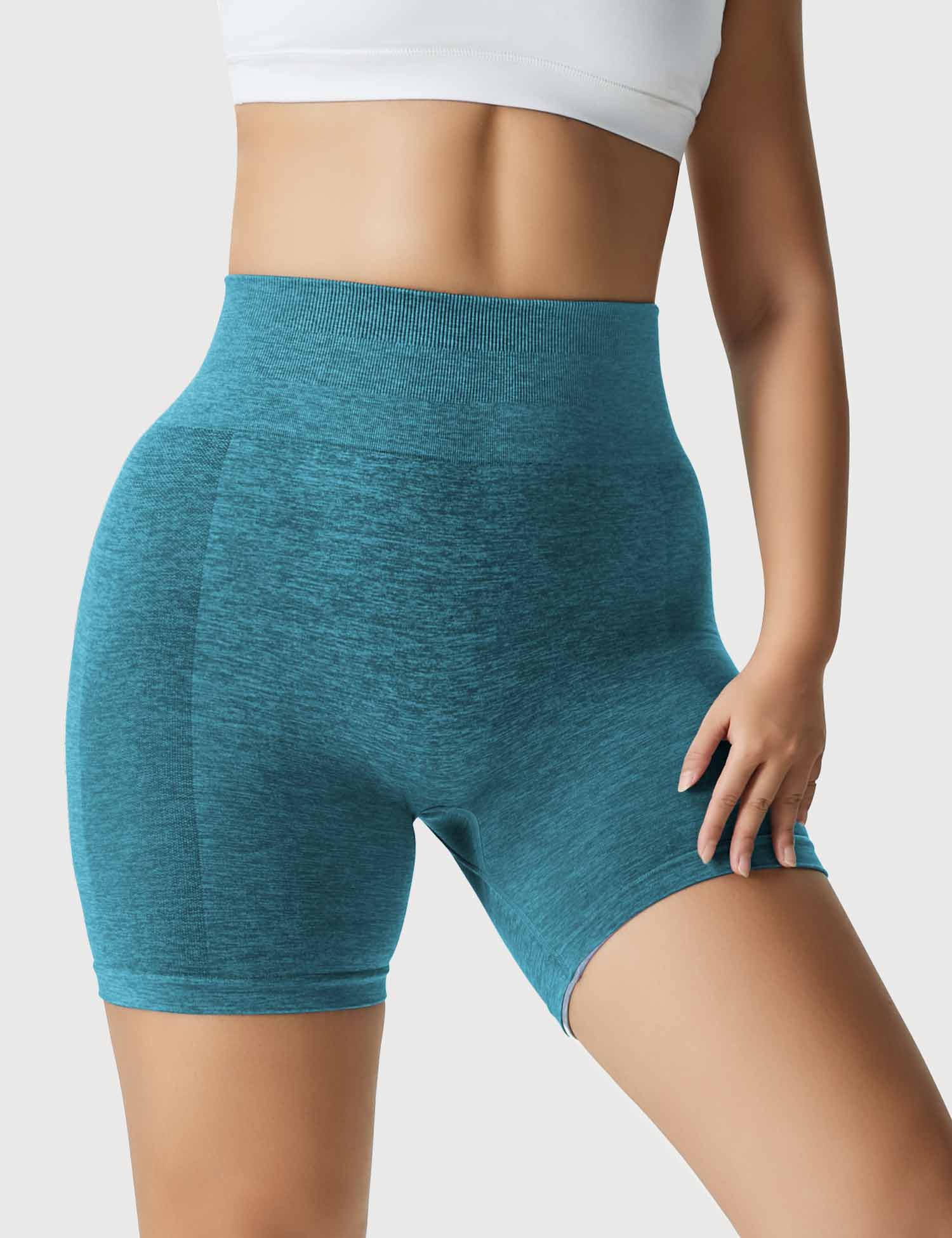 Yeoreo Light Color Elastische Nahtlose Shorts Seeblau