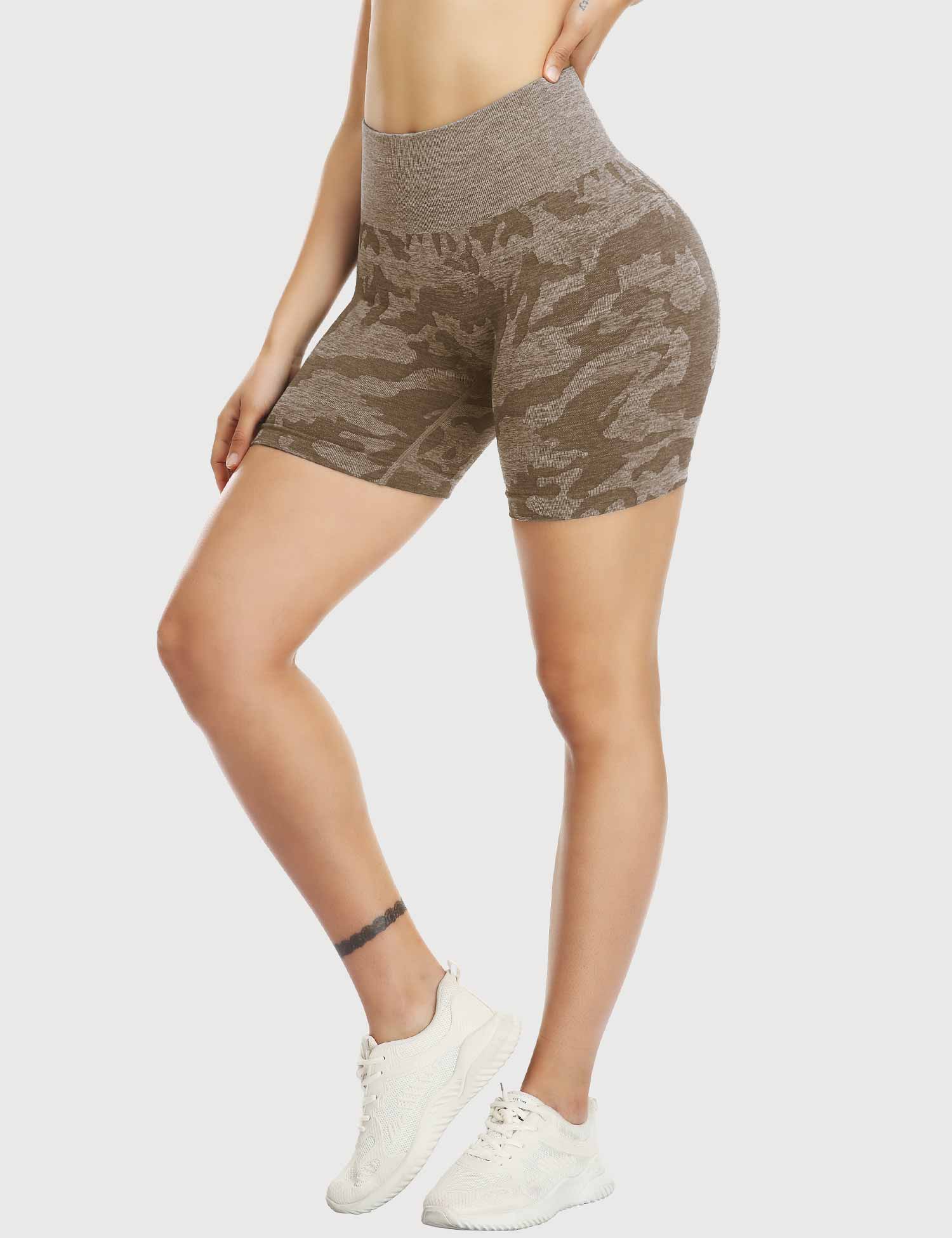 Yeoreo Camo Nahtlose Shorts Braun