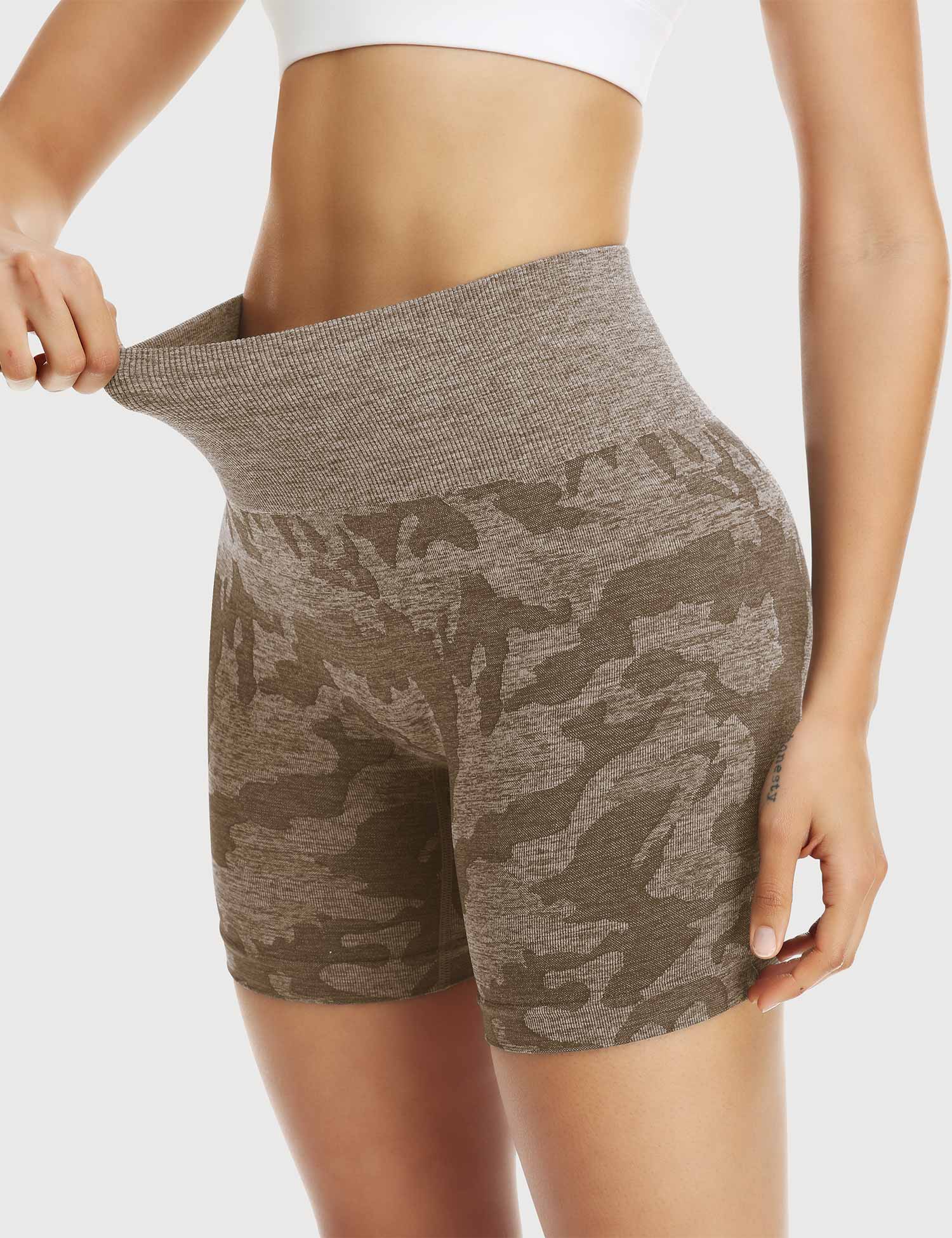 Yeoreo Camo Nahtlose Shorts Braun