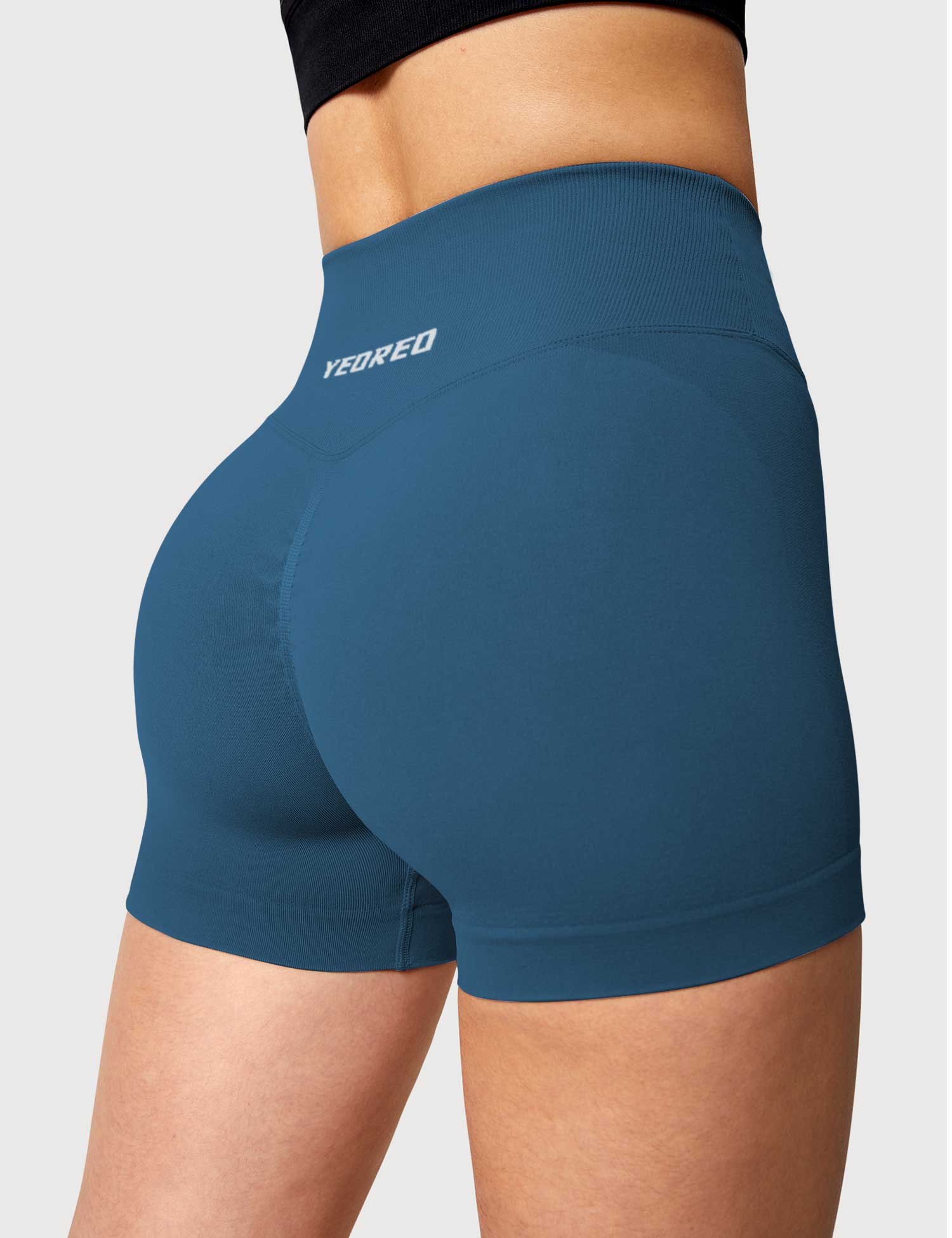 Yeoreo 3.6" Amplify V-Träger Shorts Pfauenblau