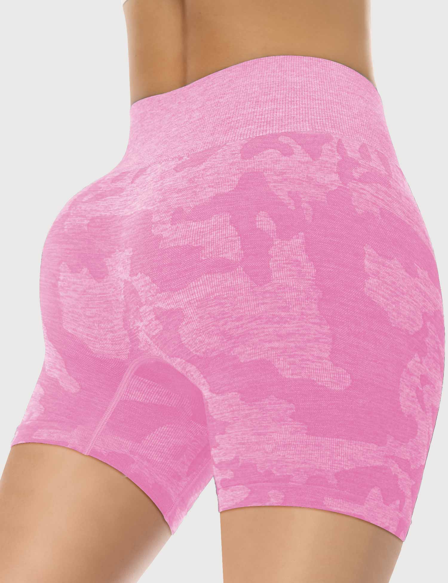 Yeoreo Camo Nahtlose Shorts Rosa