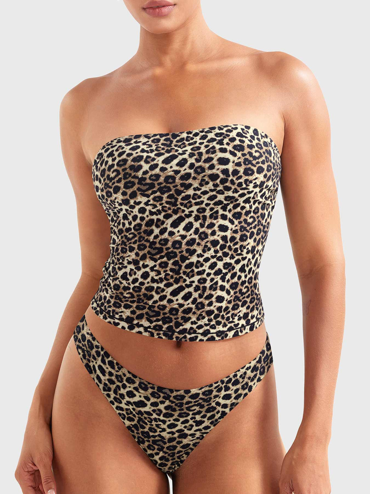 Yeoreo Sophie Top bandeau imprimé léopard