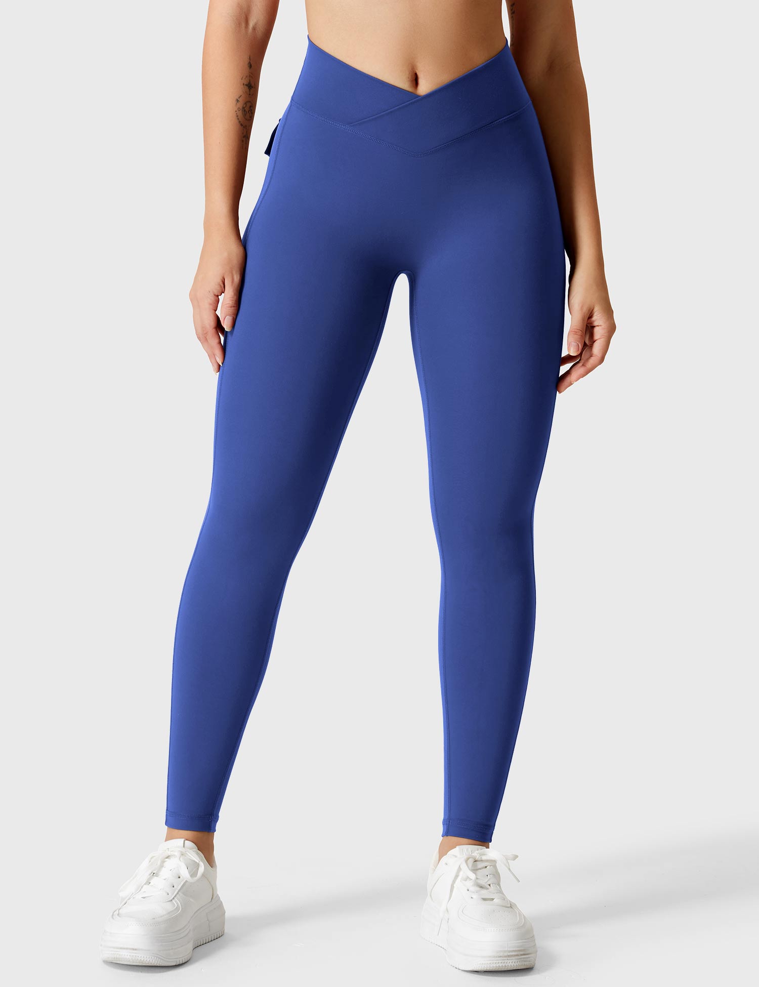 Yeoreo V-Gürtel Charm Leggings Königsblau