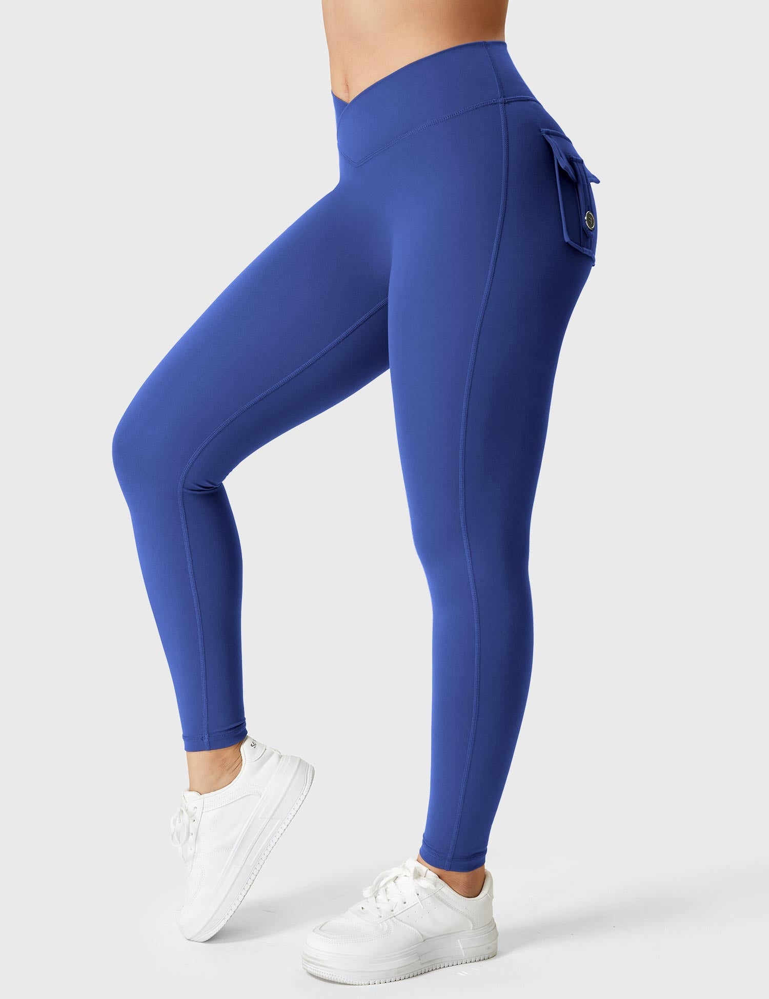 Yeoreo V-Gürtel Charm Leggings Königsblau