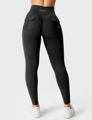 Yeoreo V-Gürtel Charm Leggings Schwarz