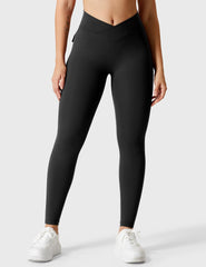 Yeoreo V-Gürtel Charm Leggings Schwarz