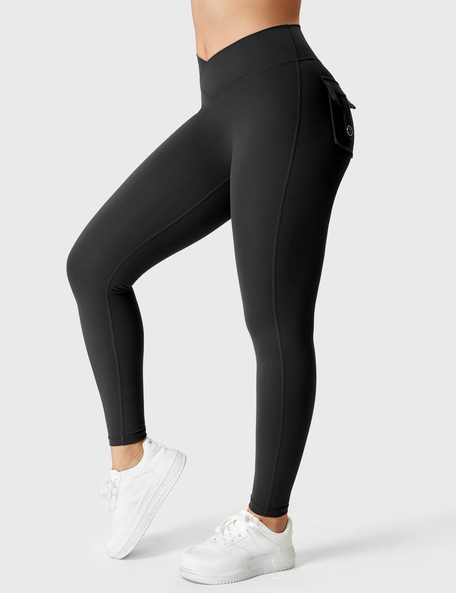 Yeoreo V-Gürtel Charm Leggings Schwarz