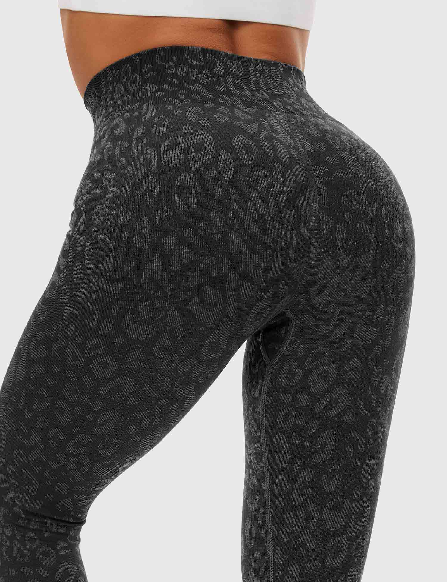 Yeoreo Leopard Nahtlose Leggings Schwarz