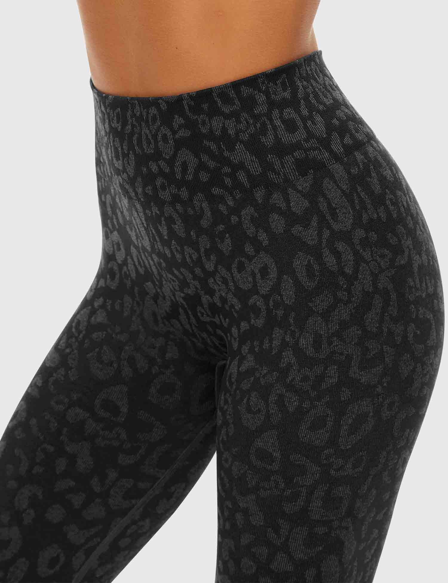 Yeoreo Leopard Nahtlose Leggings Schwarz