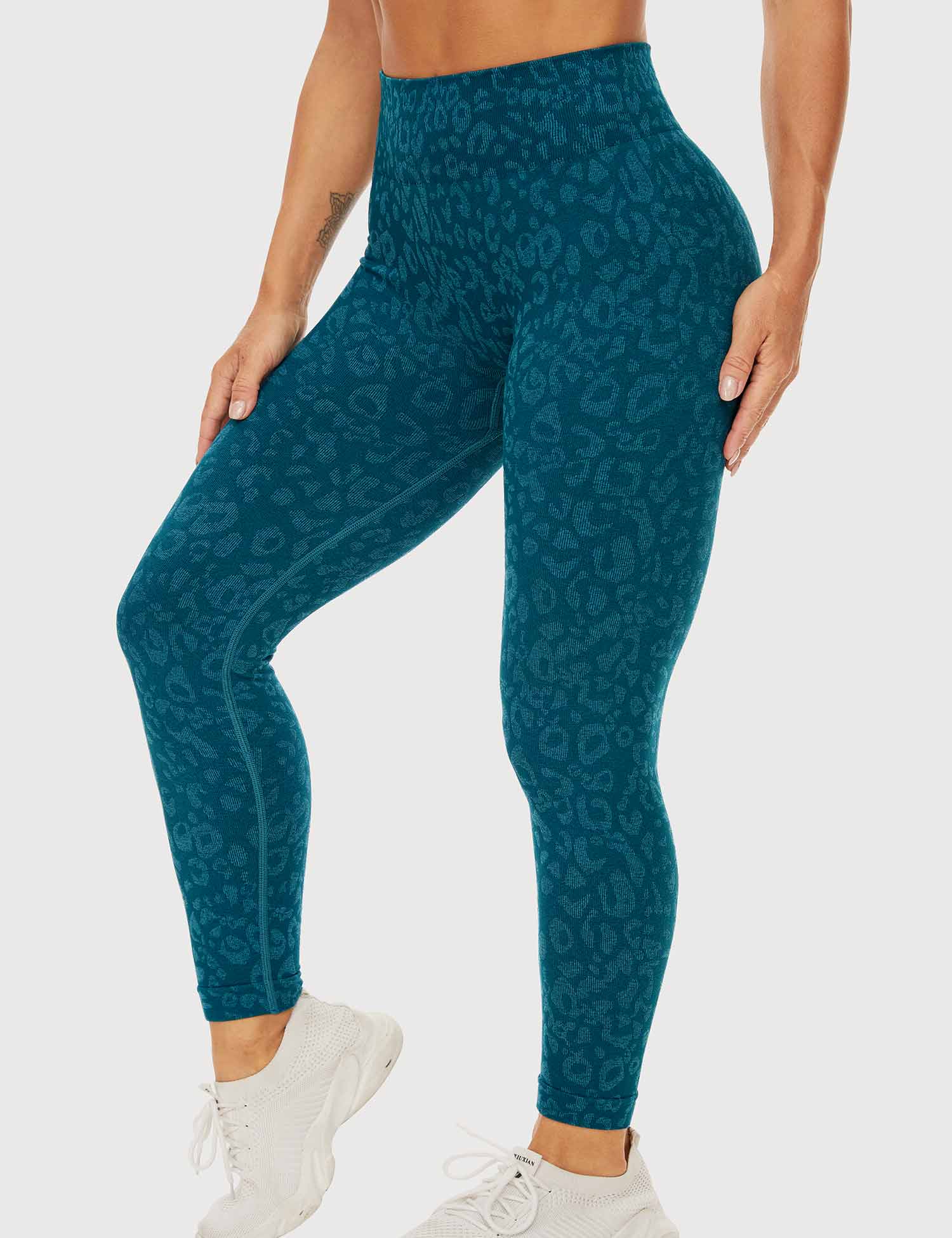 Yeoreo Leopard Nahtlose Leggings Blau