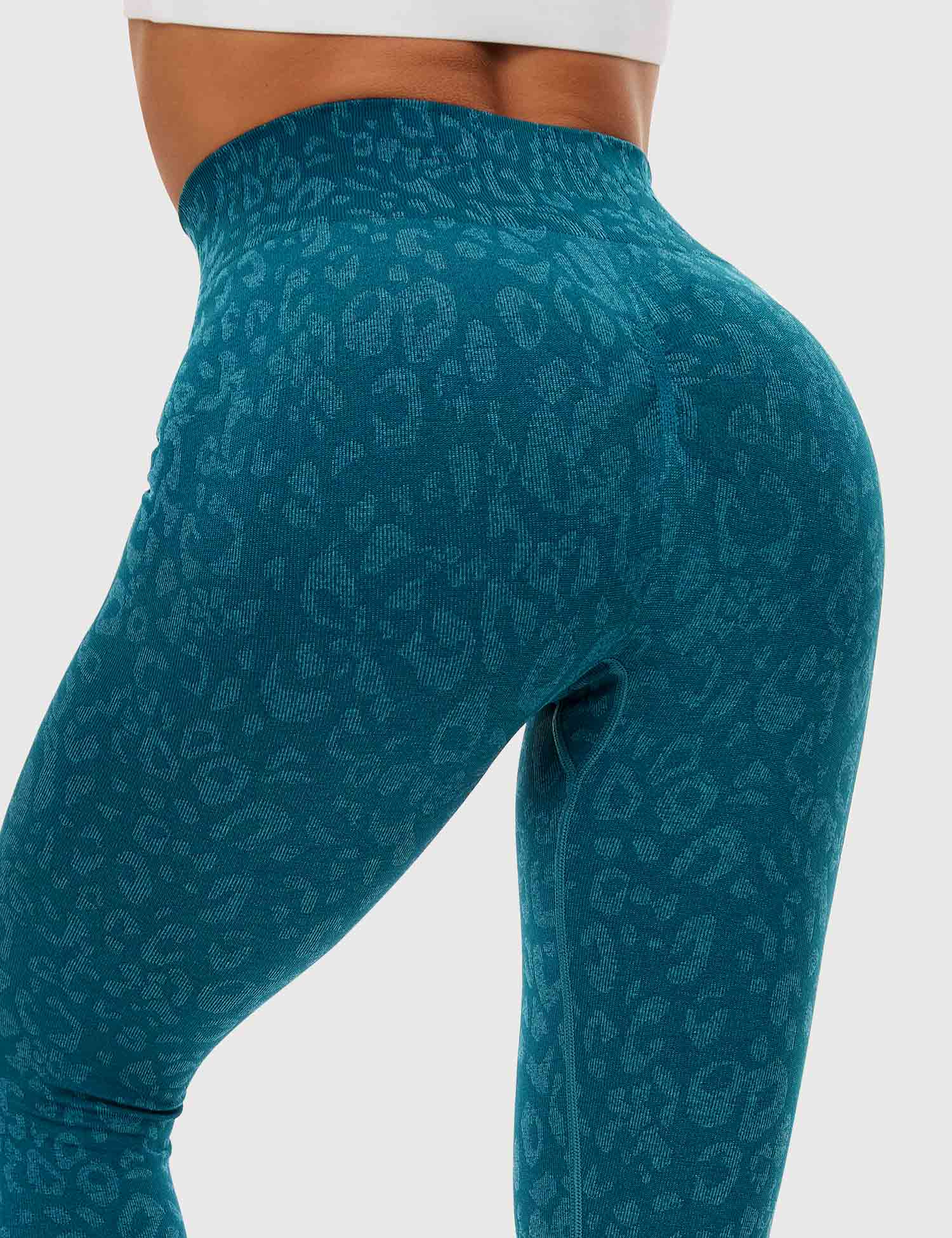 Yeoreo Leopard Nahtlose Leggings Blau