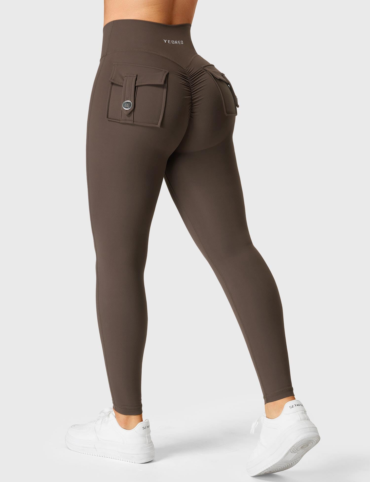 Yeoreo V-Gürtel Charm Leggings Kaffee