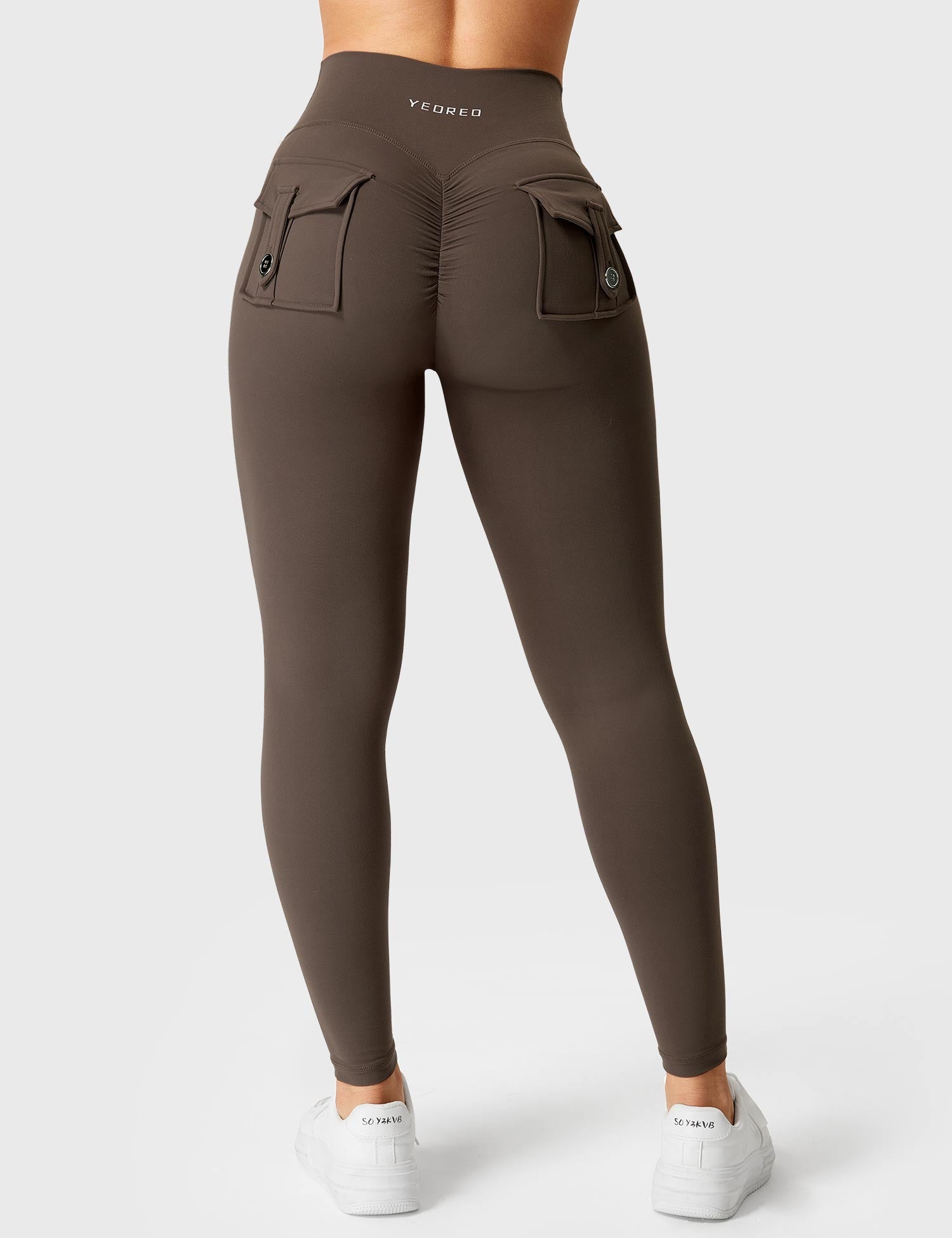 Yeoreo V-Gürtel Charm Leggings Kaffee