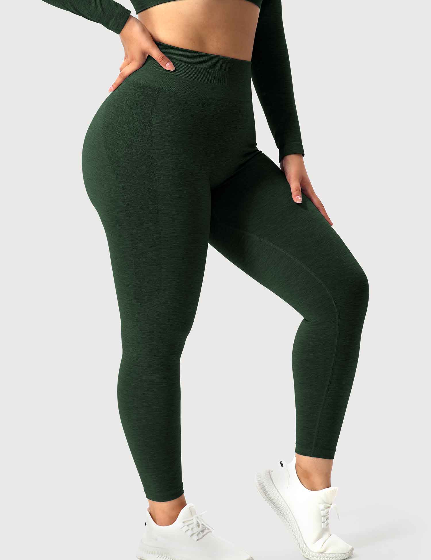 Yeoreo Amplify Nahtlose Leggings Dunkelgrün