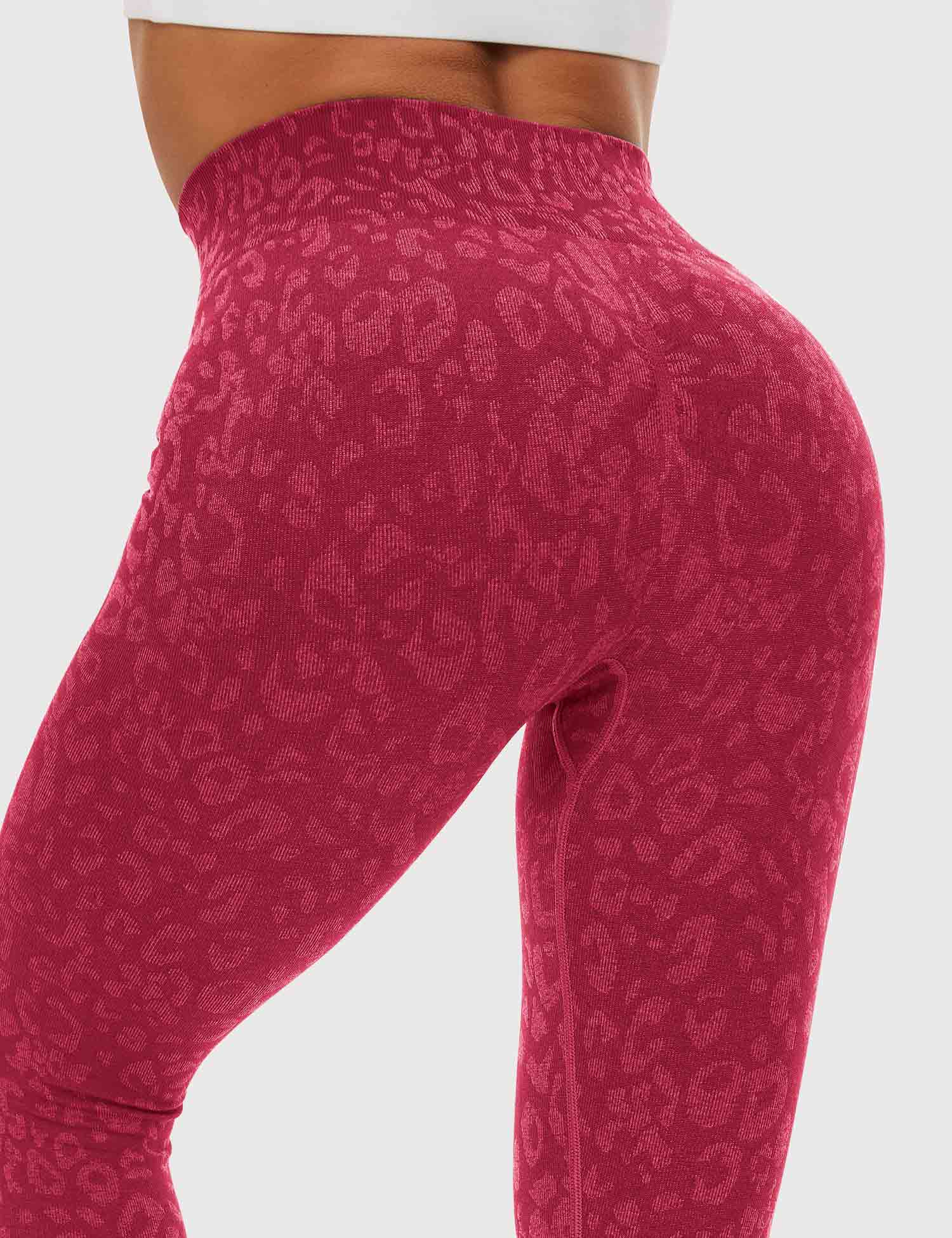 Yeoreo Leopard Nahtlose Leggings Rot