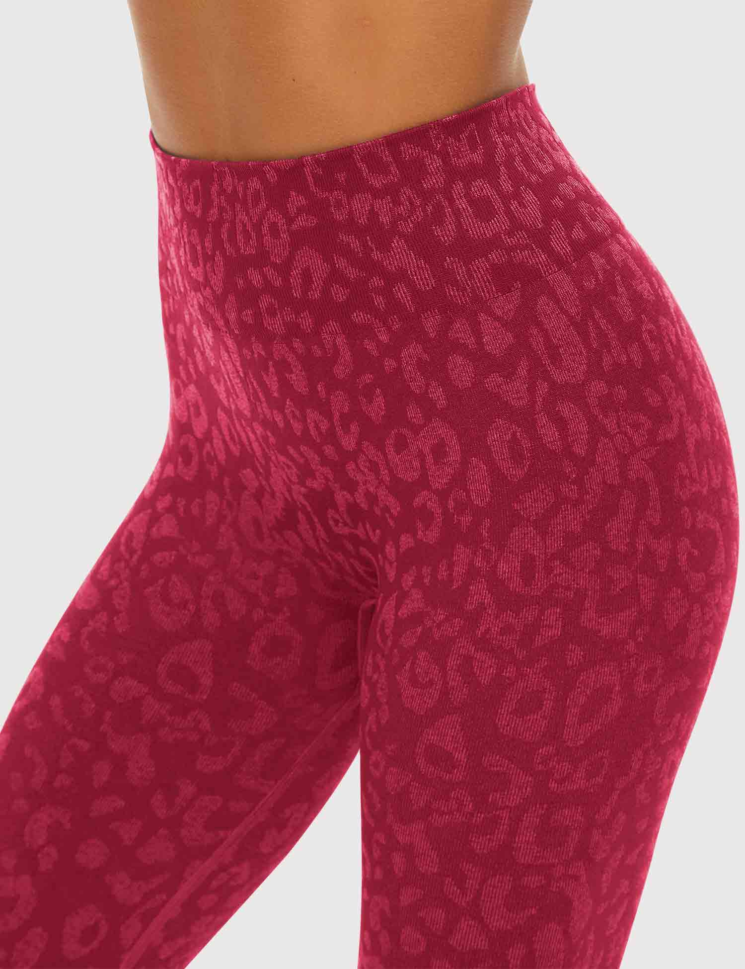 Yeoreo Leopard Nahtlose Leggings Rot