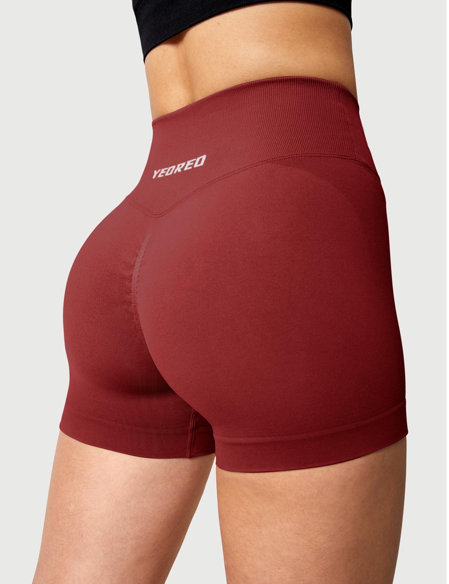 Yeoreo 3.6" Amplify V-Träger Shorts Weinrot